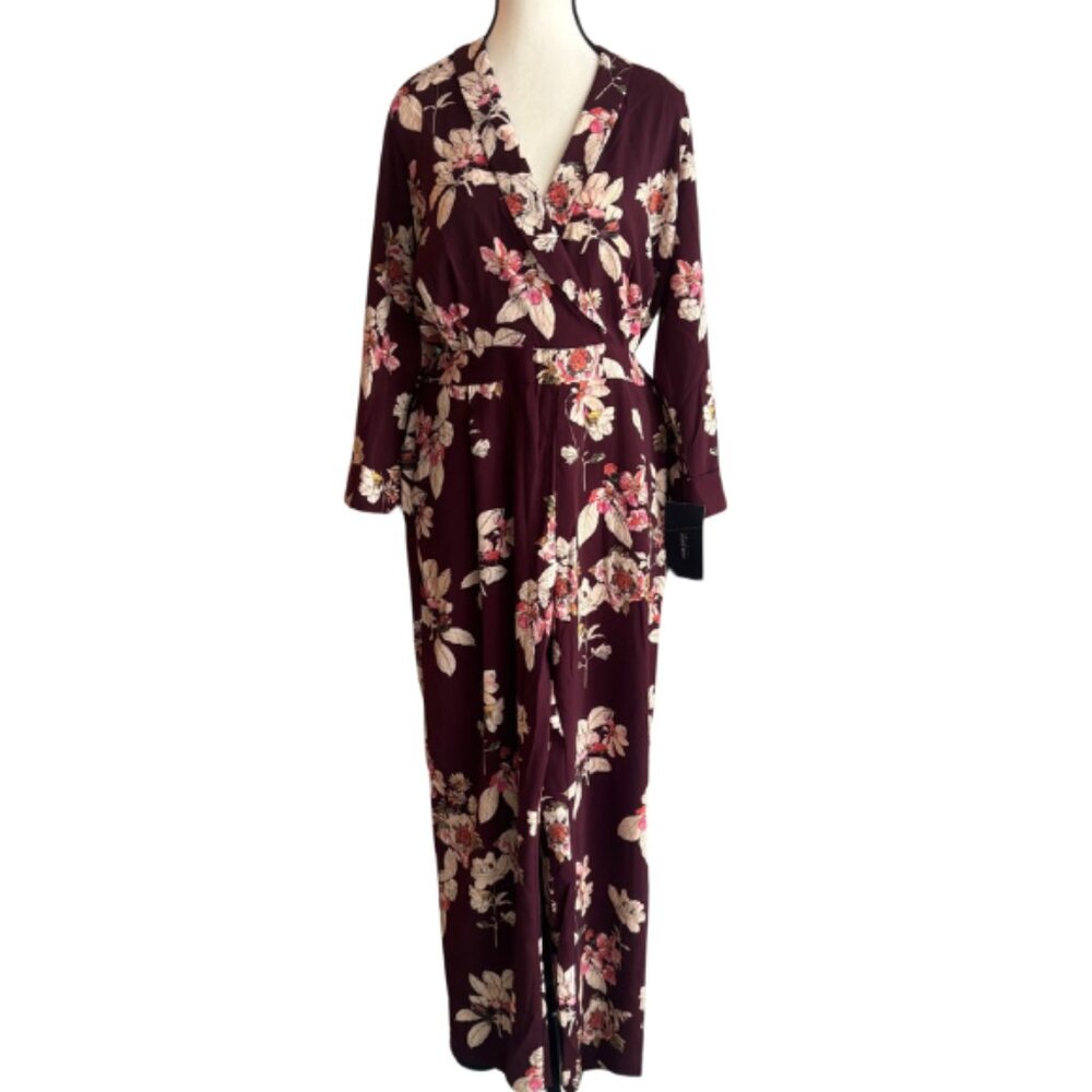 Zara Floral Burgundy Jumpsuit